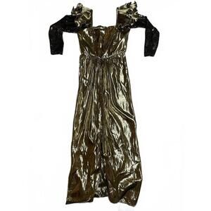 Vintage Nolan Miller Dynasty Gold Lamé Gown – I. Magnin, 80s Glamour